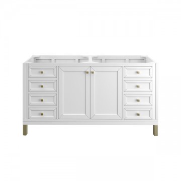 Chicago 60" Double Glossy White ( Vanity Only Pricing)